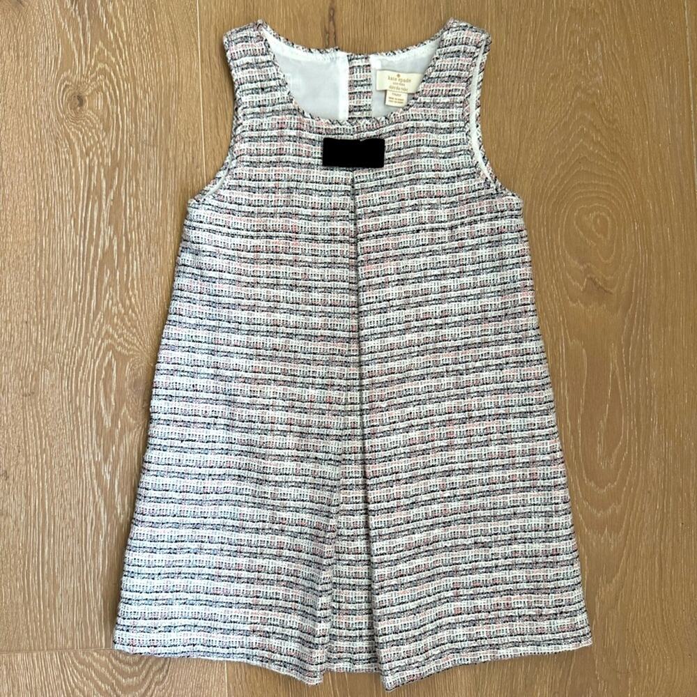 Kate Spade Kids Tweed Dress With Velvet Bow size 6 years